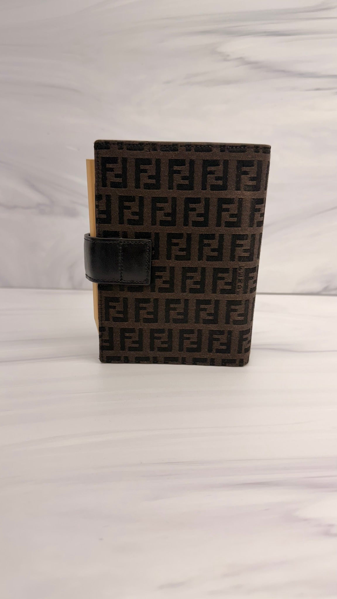 LIKE NEW - Fendi Brown Zucca Canvas Passport Agenda Cover