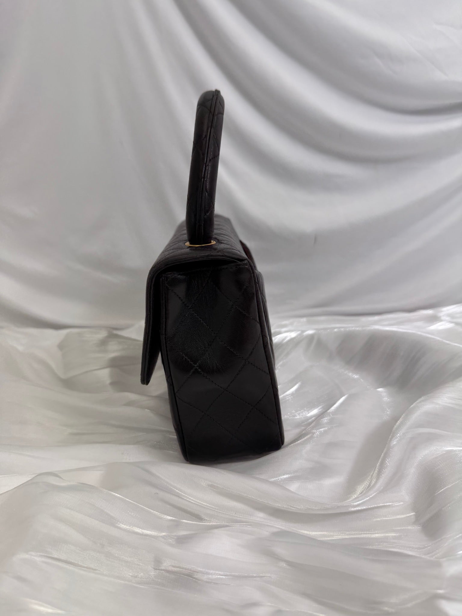 Chanel Black Lambskin Small Top Handle Bag