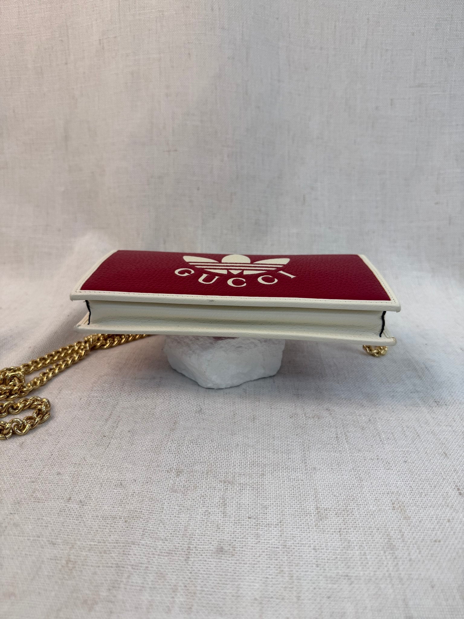 Gucci x Adidas Red Leather Wallet On Chain