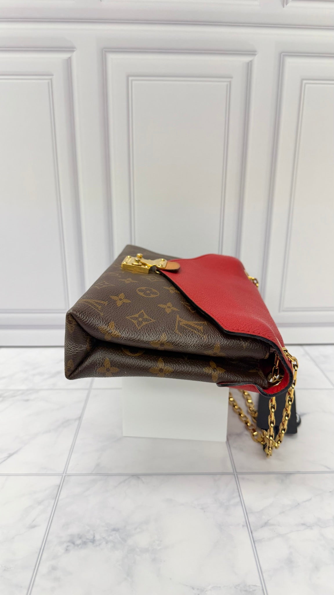 Louis Vuitton Red Monogram Pallas Chain Shoulder Bag