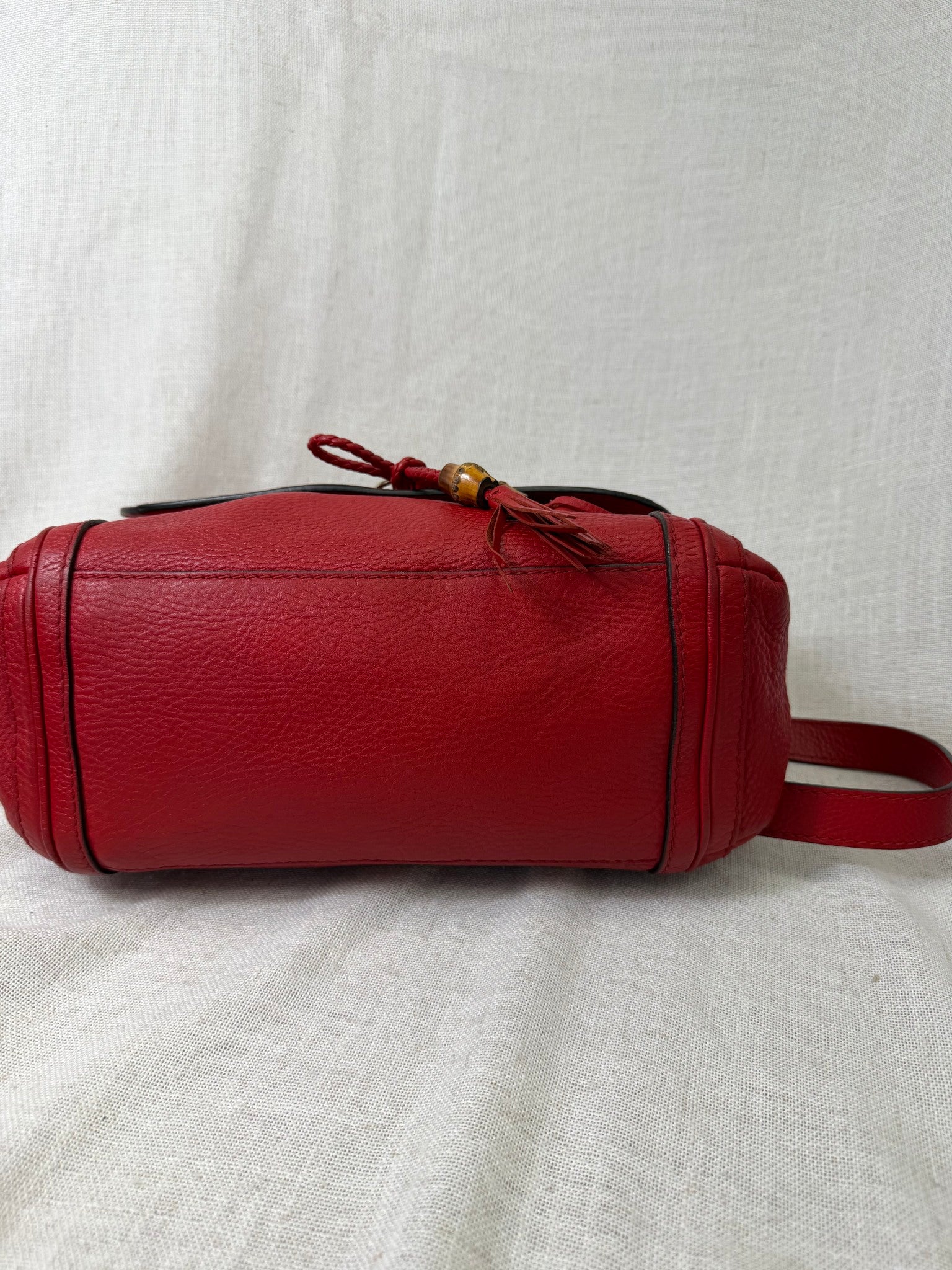 Gucci Red Leather Bella Flap Shoulder Bag