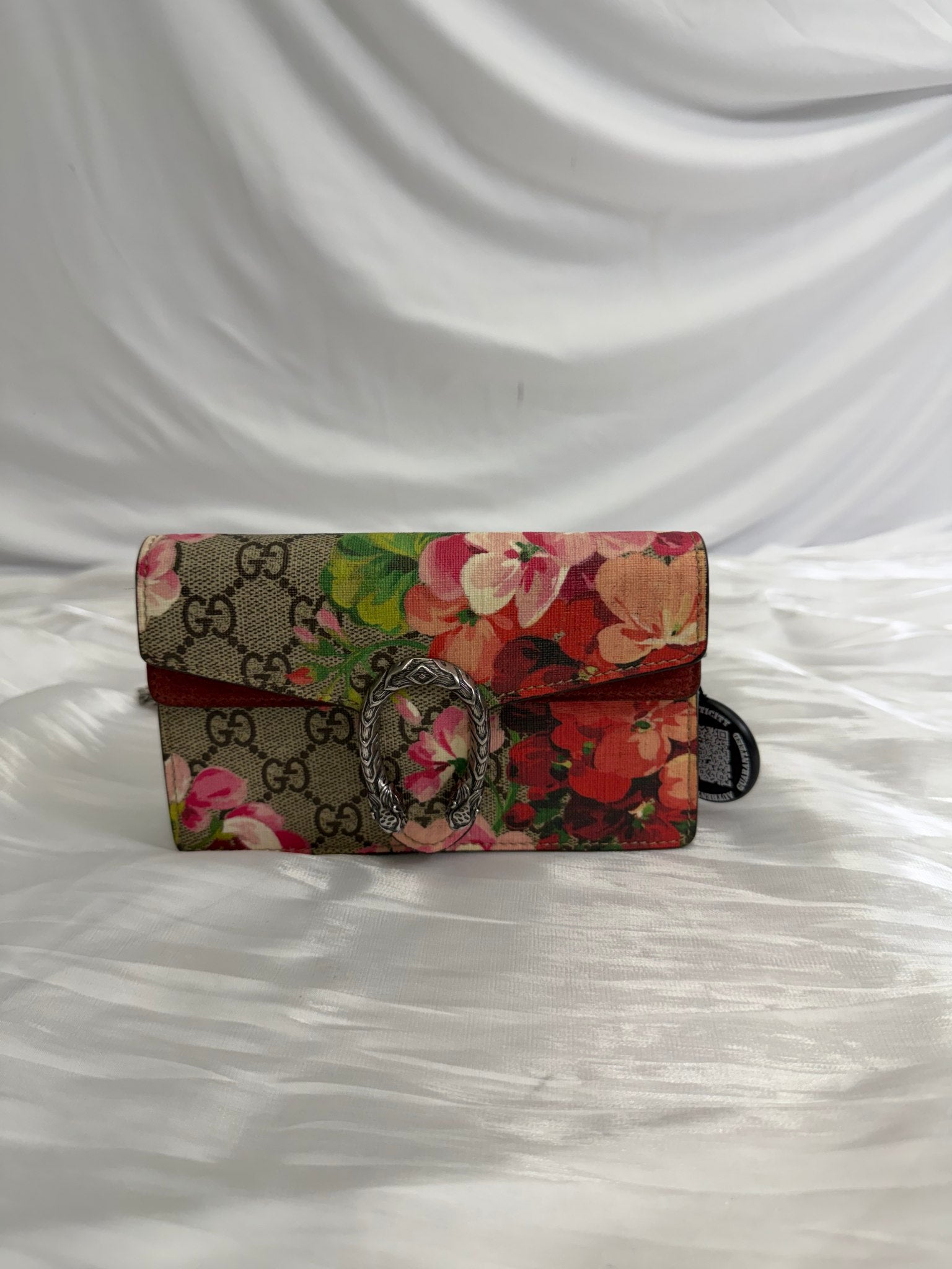 Gucci GG Supreme Pink Blooms Super Mini Dionysus Bag