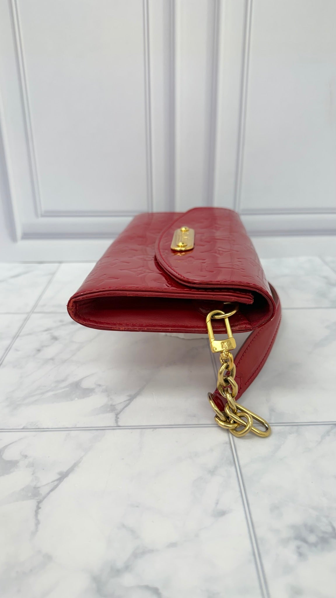 Louis Vuitton Red Vernis Leather Sunset Blvd Shoulder Bag