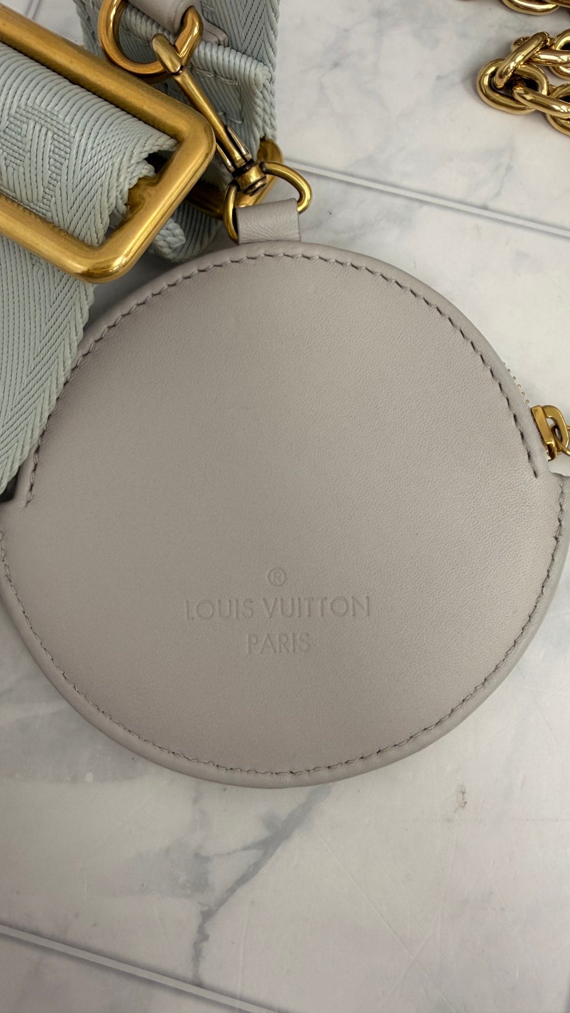Louis Vuitton Grey Chevron Calfskin New Wave Chain Bag