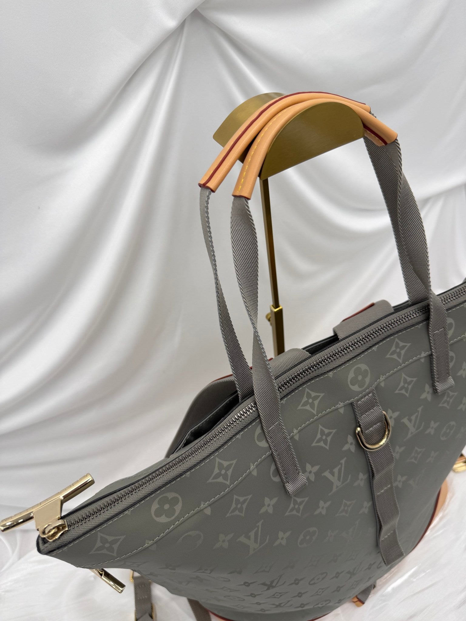 Louis Vuitton Titanium Monogram Zipped Tote Backpack