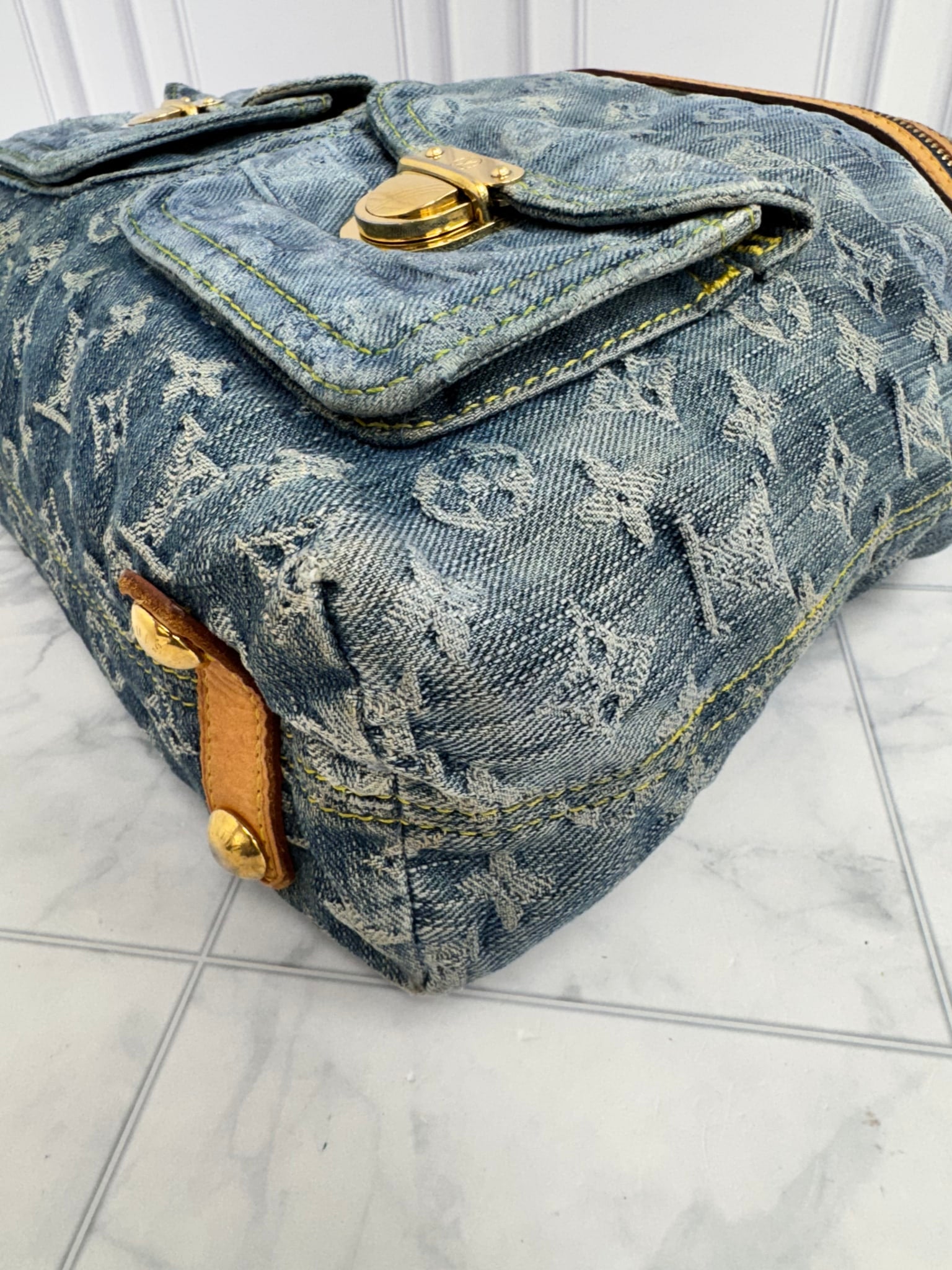 Louis Vuitton Blue Monogram Denim Baggy GM