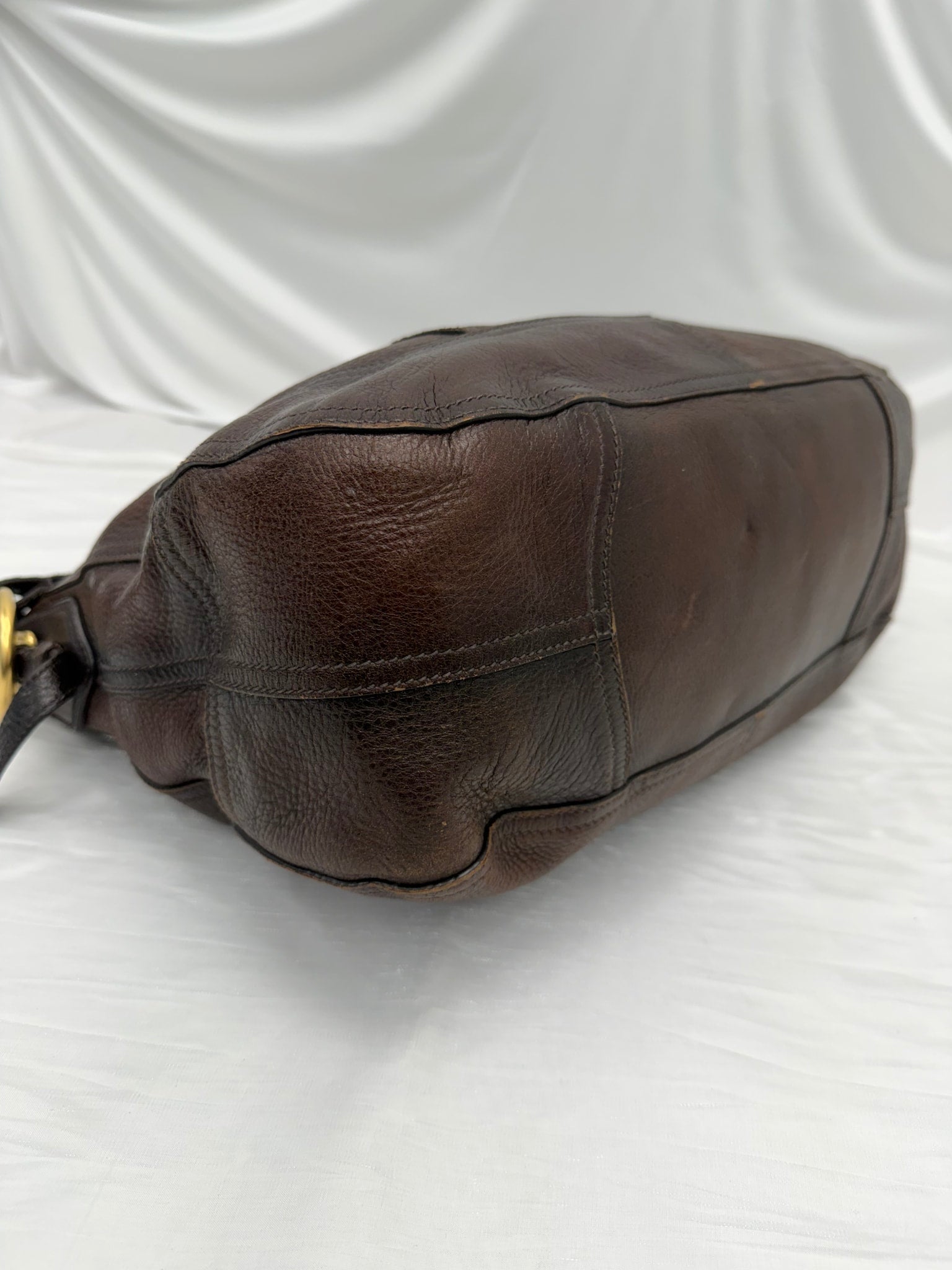 Prada Brown Leather Cervo Antik Hobo Handbag