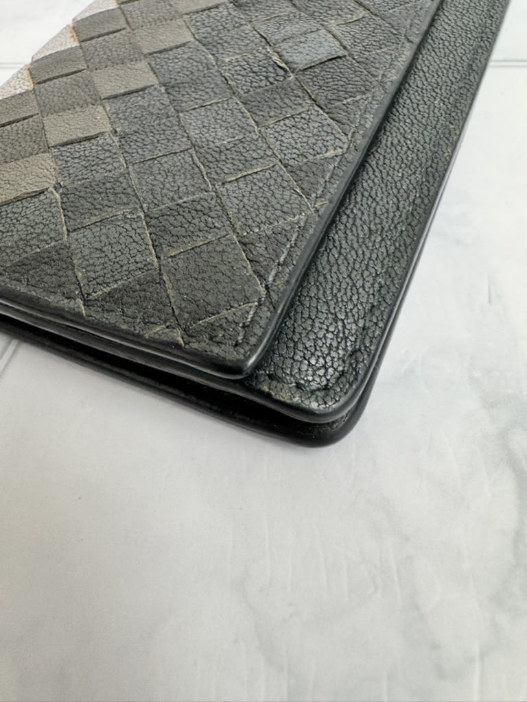 Bottega Veneta Tricolor Intrecciato Leather Card Case