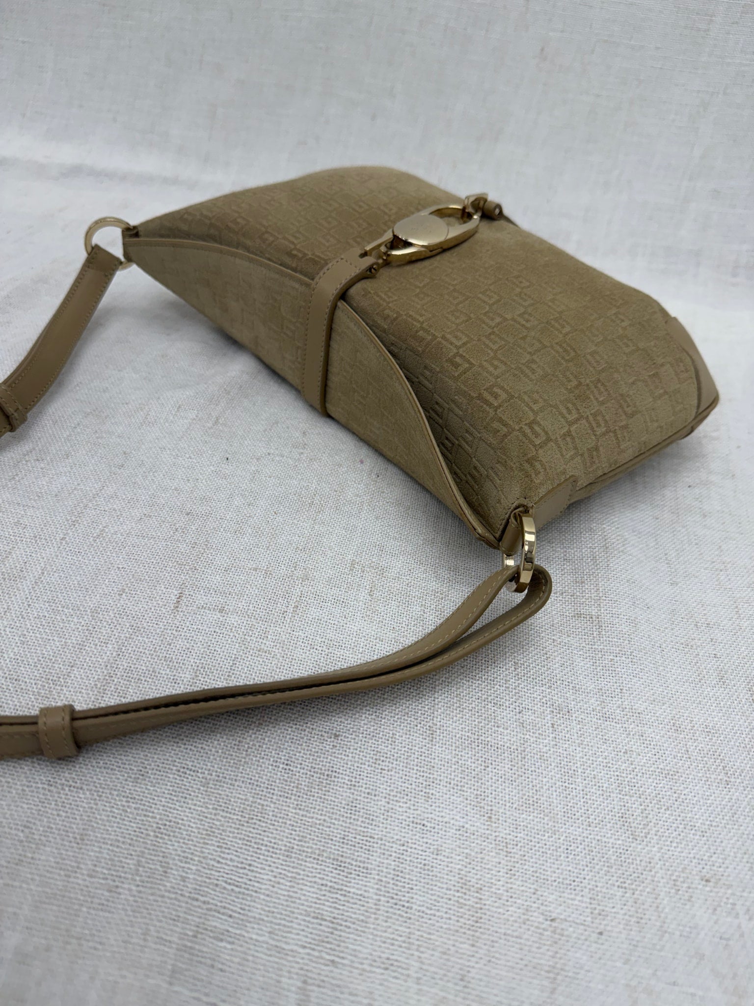 Gucci Tan Suede G Shoulder Bag