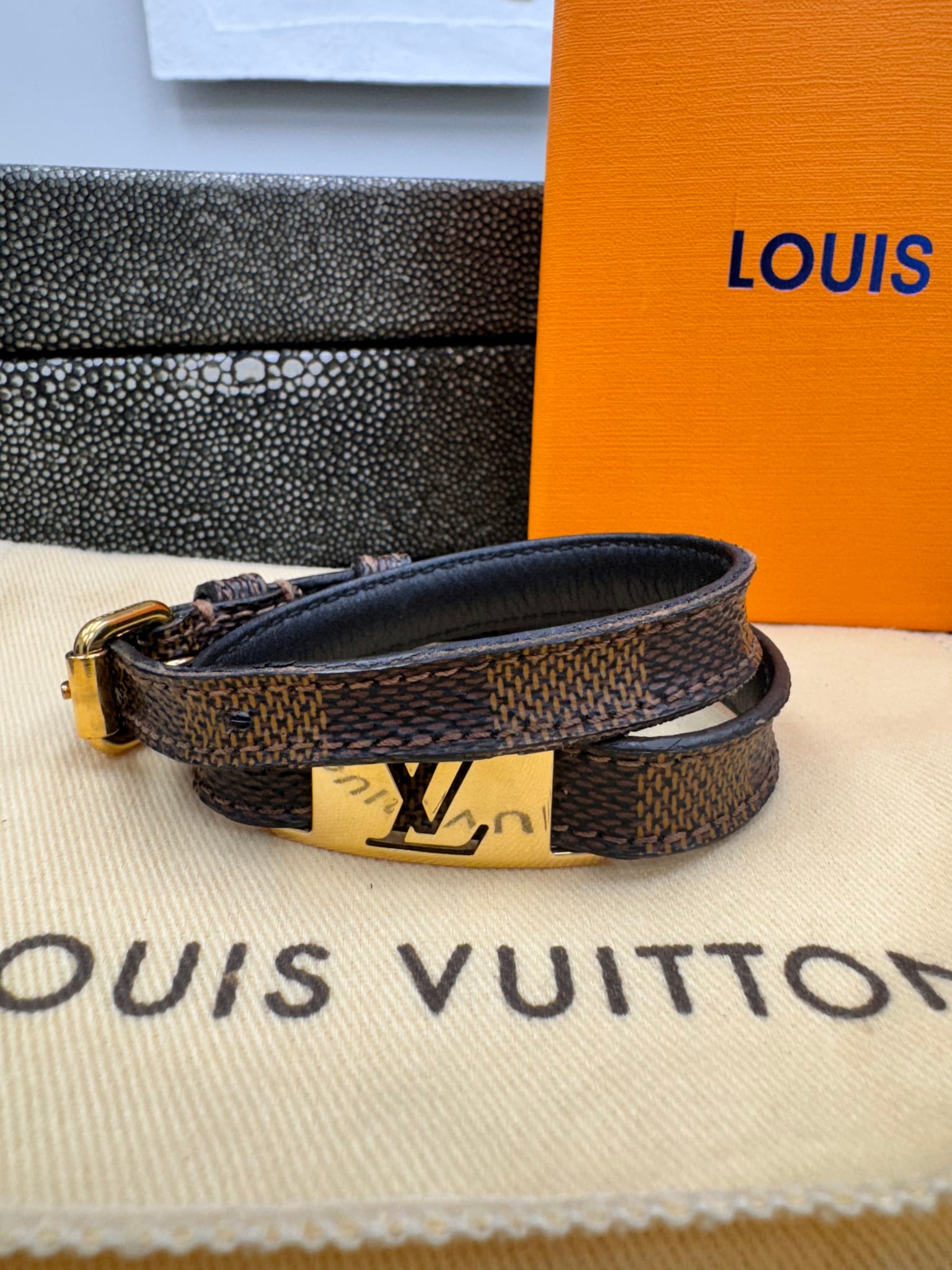 Louis Vuitton Damier Ebene Sign It Bracelet