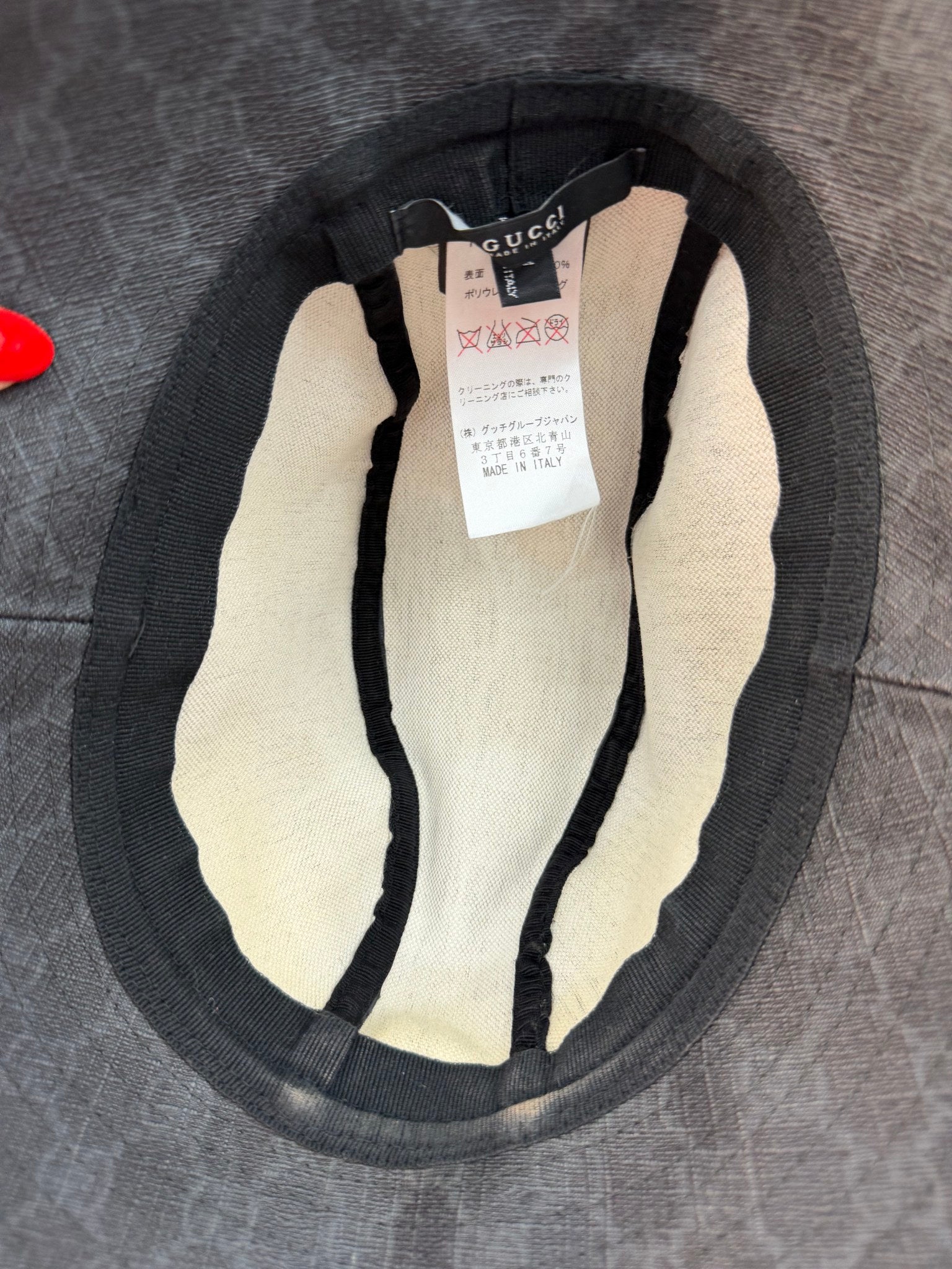 Gucci Black Leather Bucket Hat