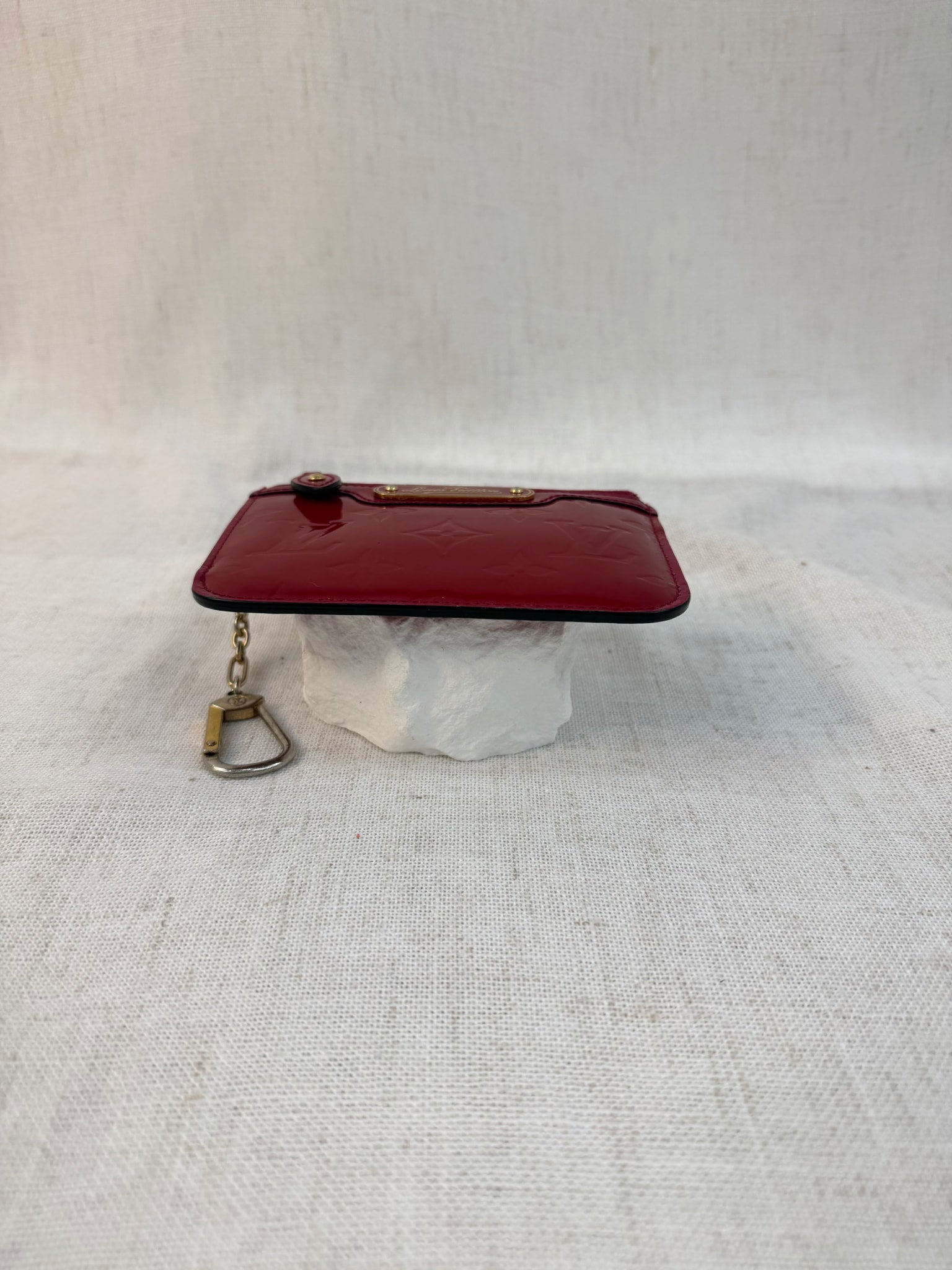 Louis Vuitton Red Patent Leather Pochette Key Ring