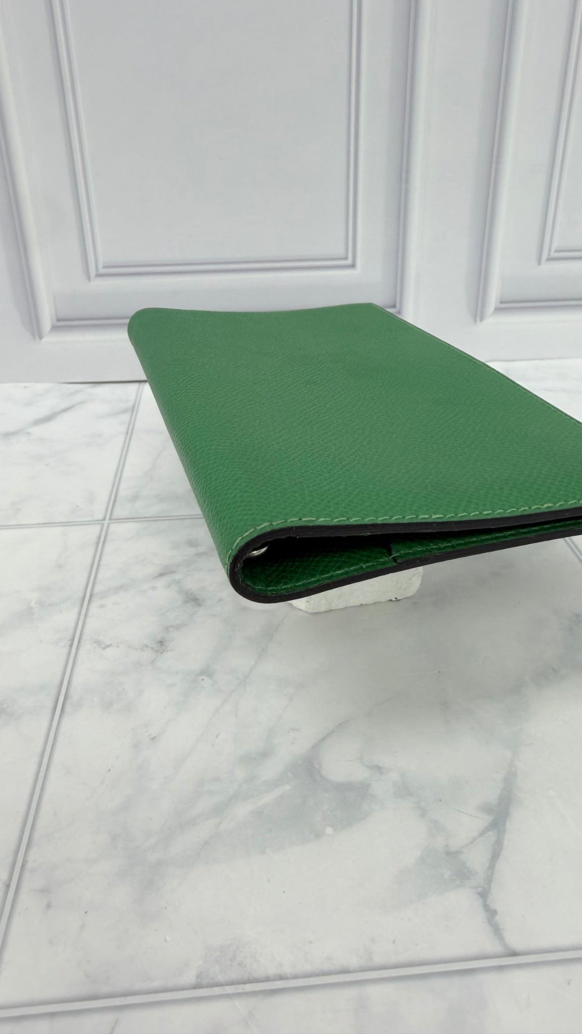 Hermes Green Epsom Leather Agenda Notebook Cover