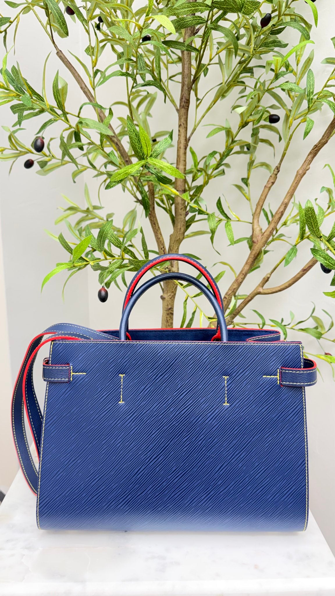Louis Vuitton Indigo Epi Leather Twist Tote
