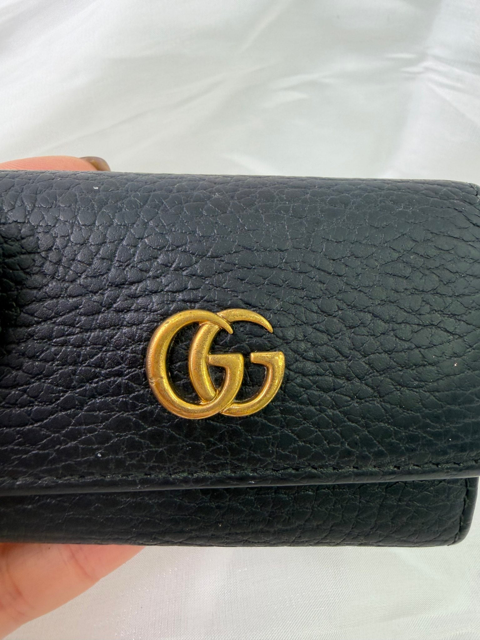 Gucci Black Leather Marmont 6 Ring Key Case
