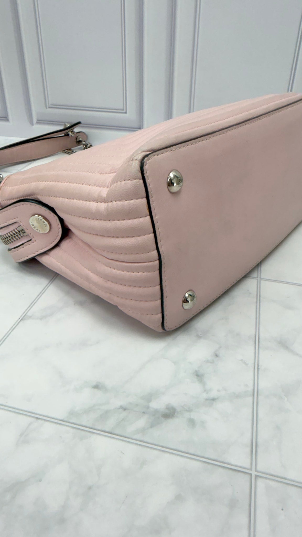 Fendi Pink Quilted Leather Small Dotcom Click Shoulder Bag