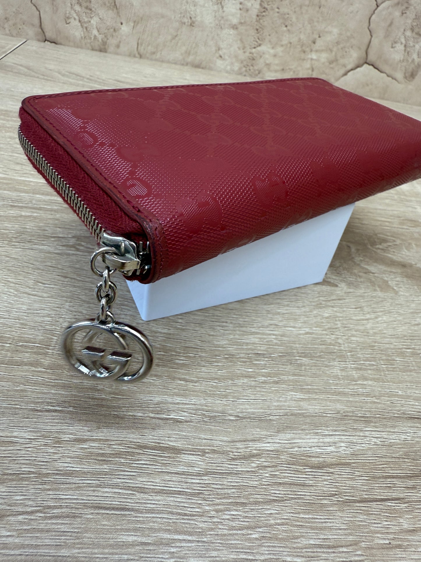 Gucci Wine Red Microguccissima Leather Zippy Wallet