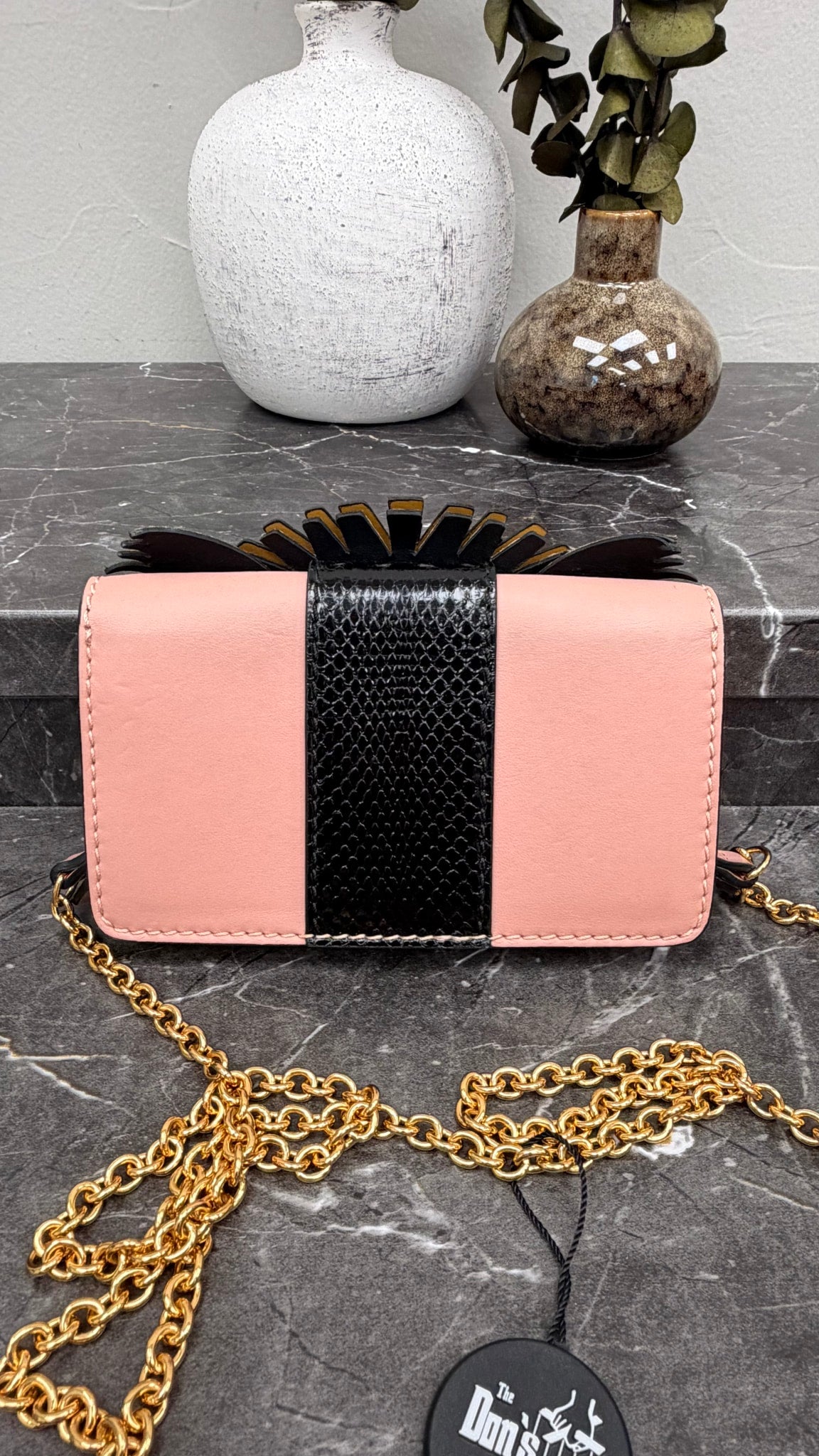 Burberry Multicolored & Textured Owl Mini Buckle Crossbody