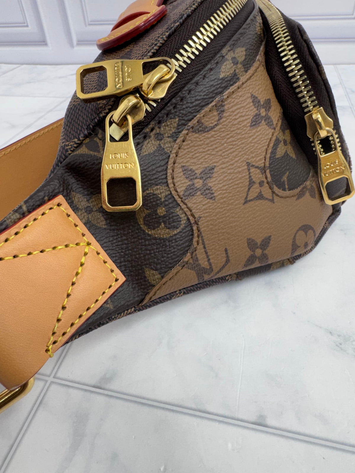 LIKE NEW - Louis Vuitton x Nigo Monogram & Damier Ebene Landscape Rush Bumbag