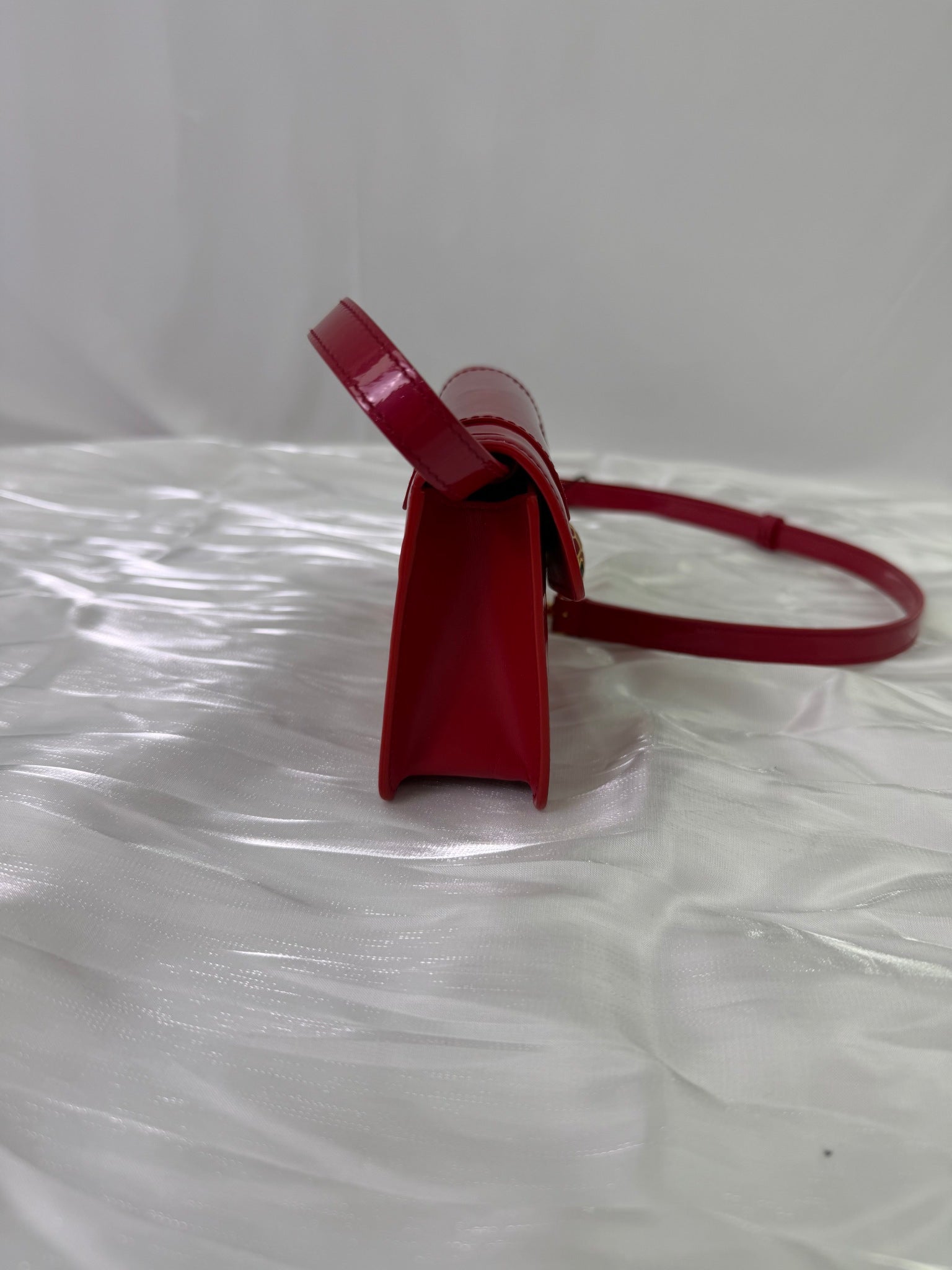 Bvlgari Red Patent Leather Super Mini Serpenti Bag