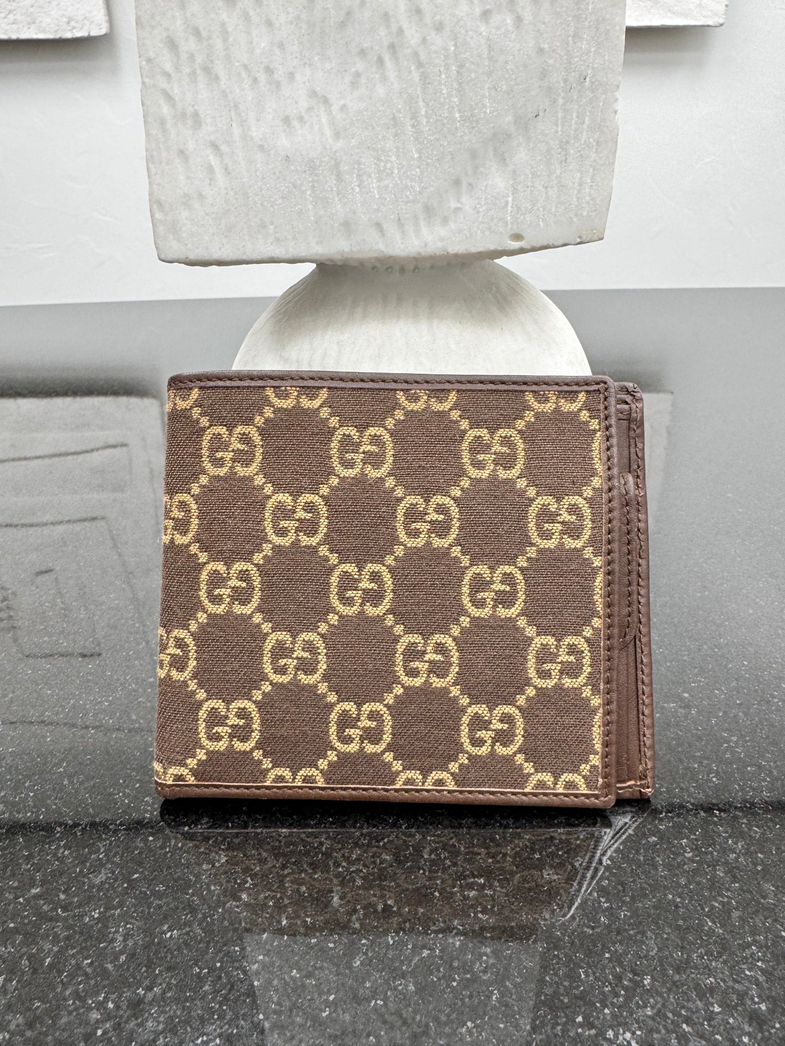 Gucci Brown GG Canvas Bifold Wallet