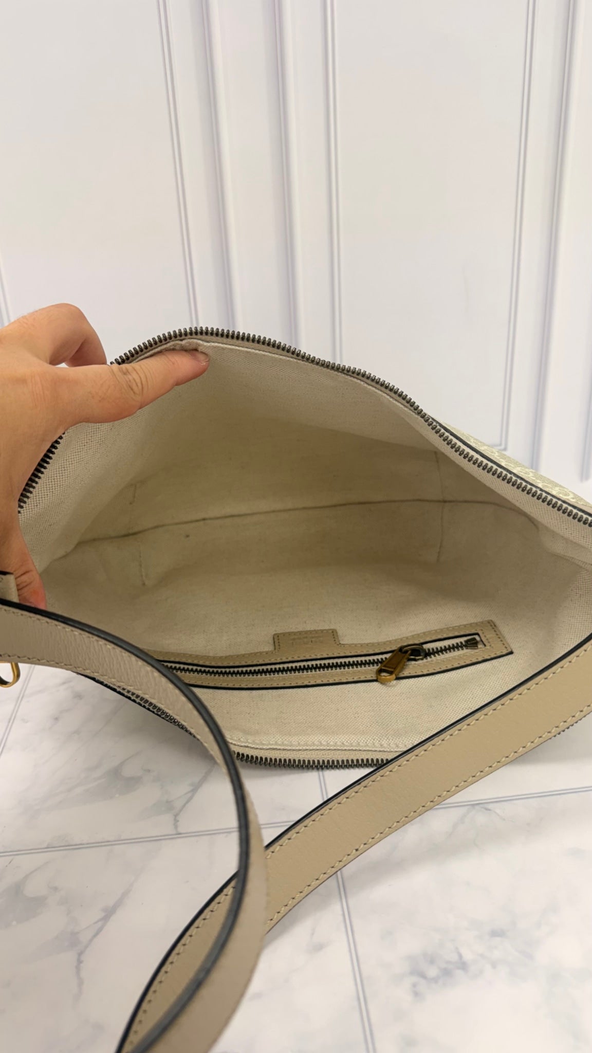 BRAND NEW - Gucci Cream GG Supreme Ophidia GG Small Shoulder Bag
