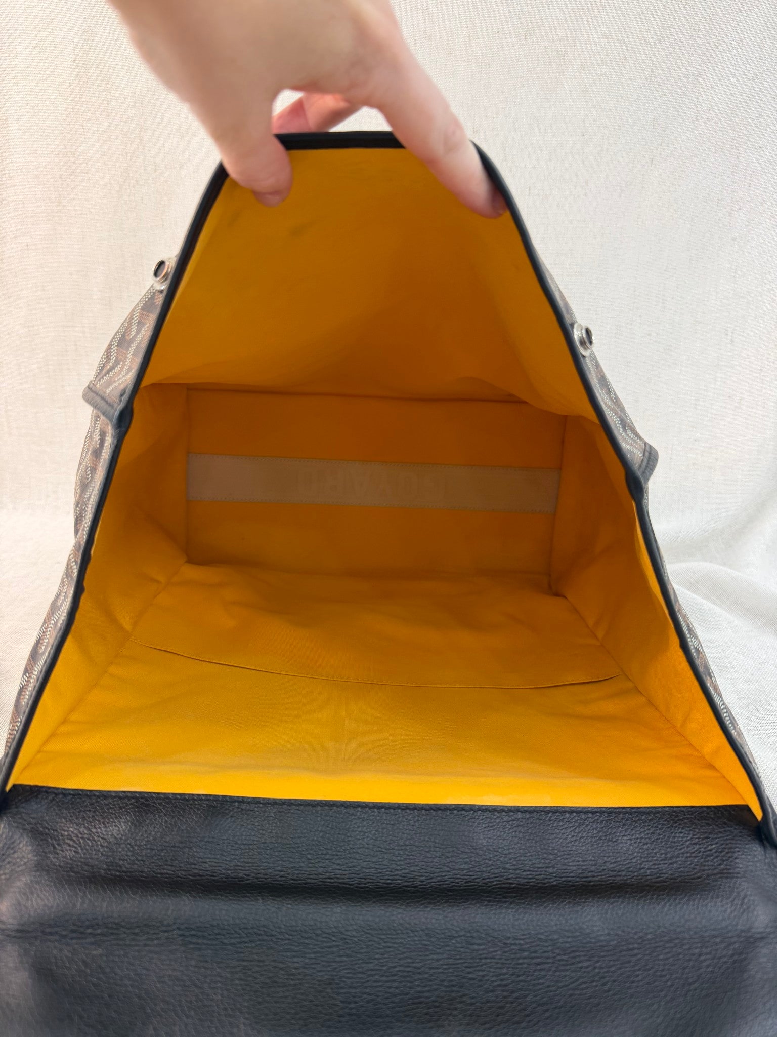 Goyard Black Leather Goyardine Saint Leger Backpack