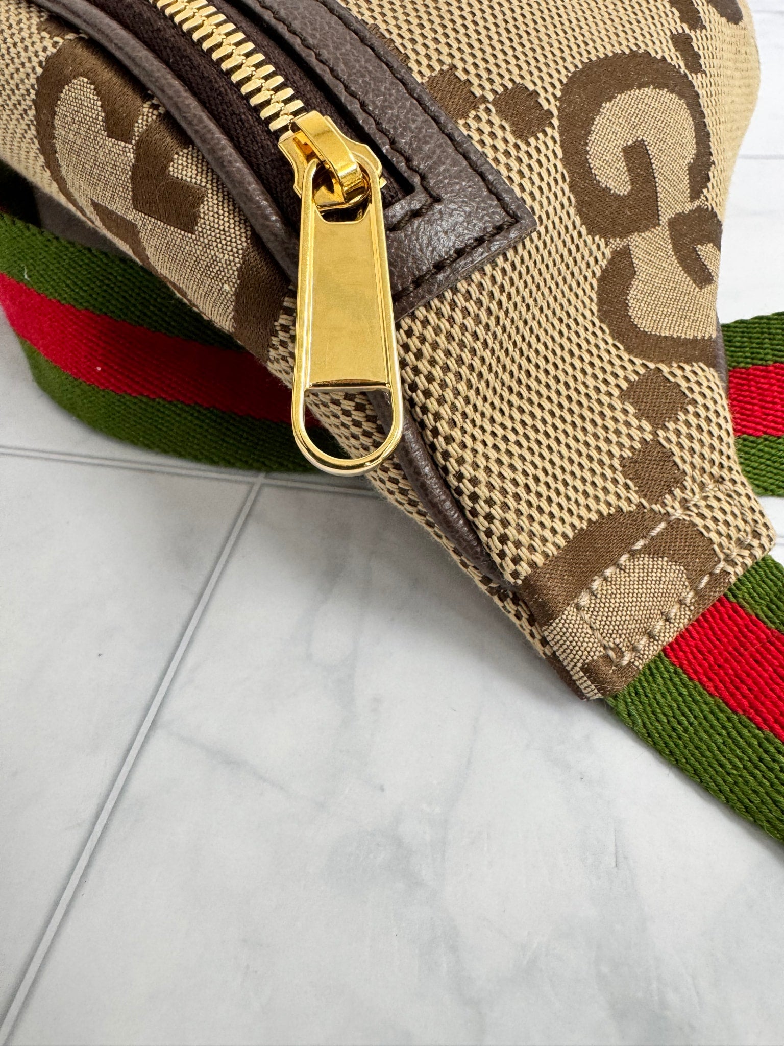 Gucci Jumbo GG Canvas Web Belt Bag