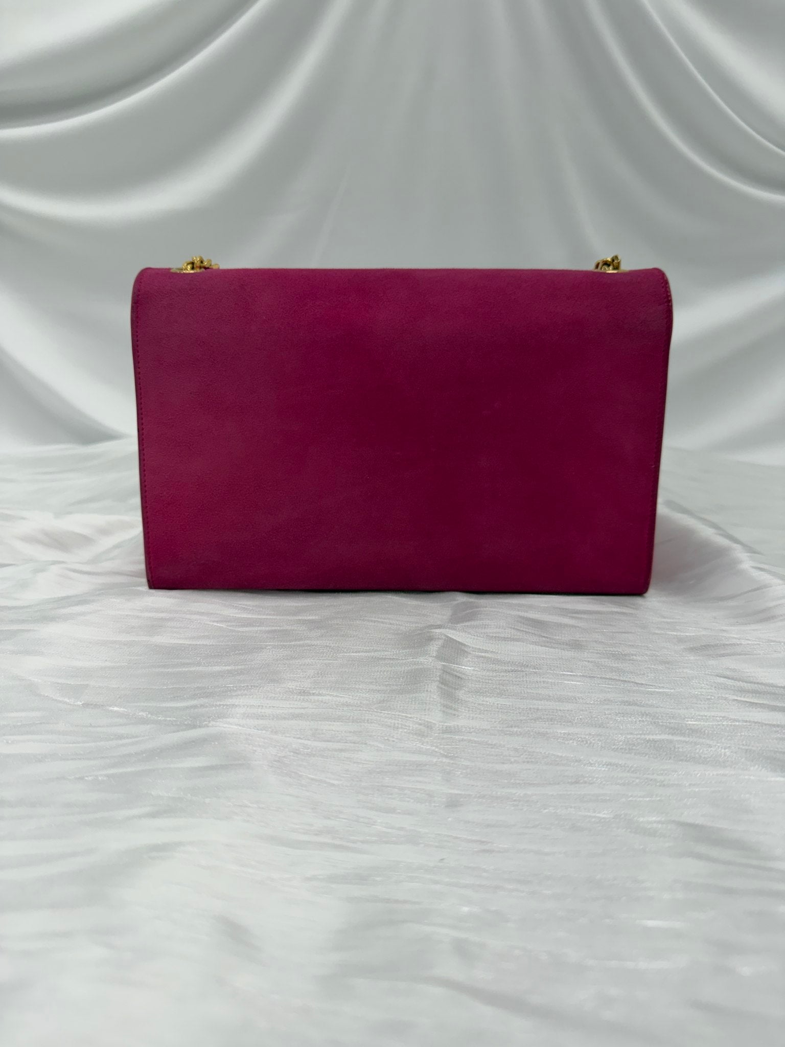 Saint Laurent YSL Fuchsia Suede Medium Kate Tassel Shoulder Bag