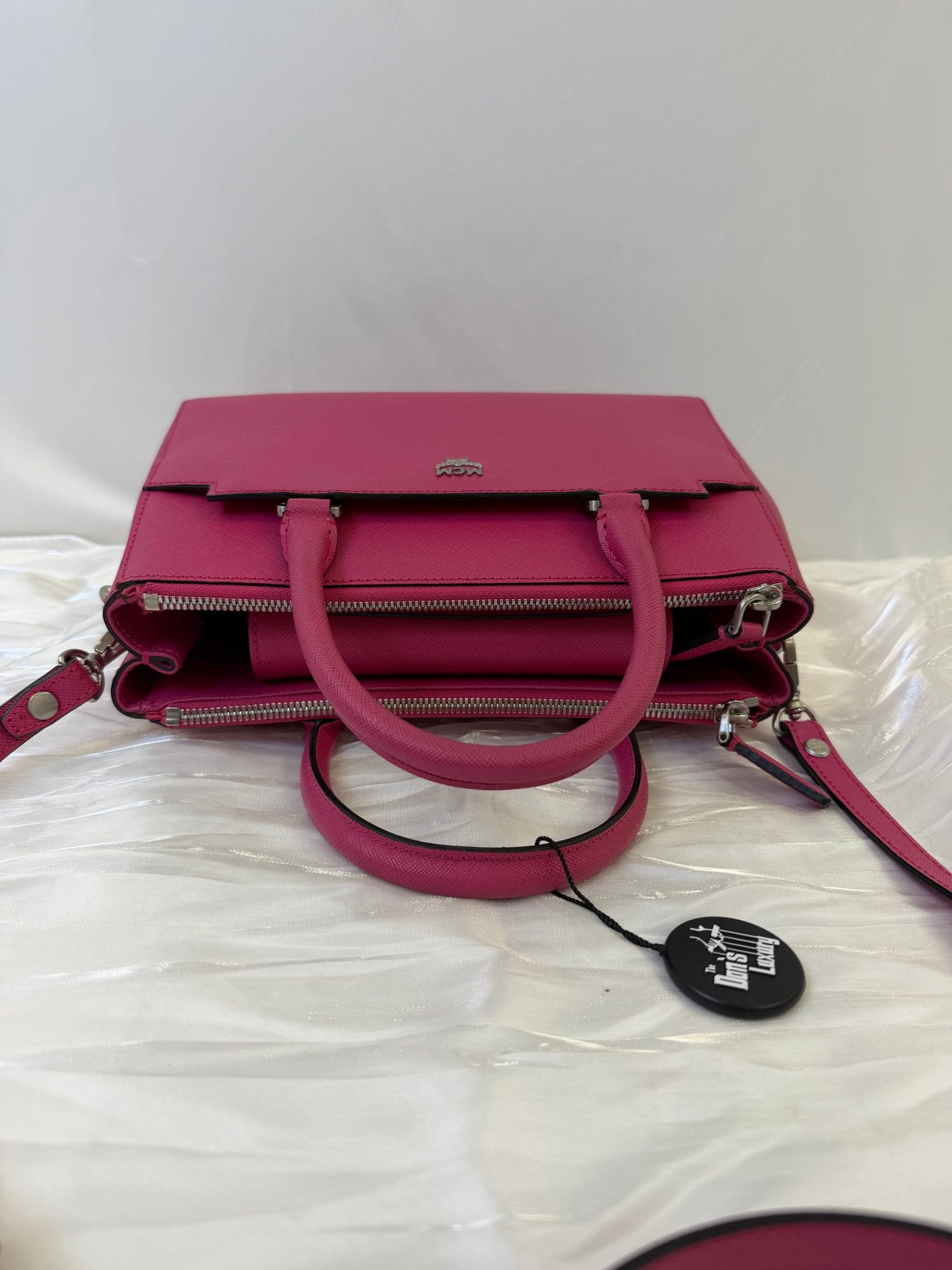 MCM Pink Saffiano Leather Two Way Bag