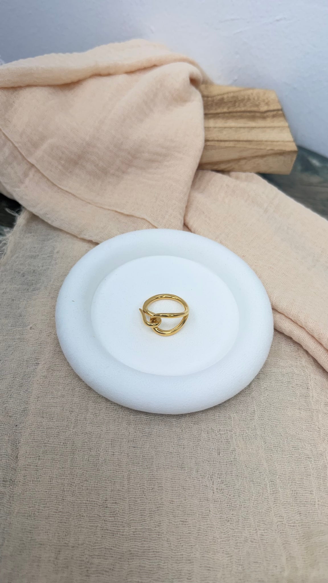 Hermes Gold Tone Scarf Ring