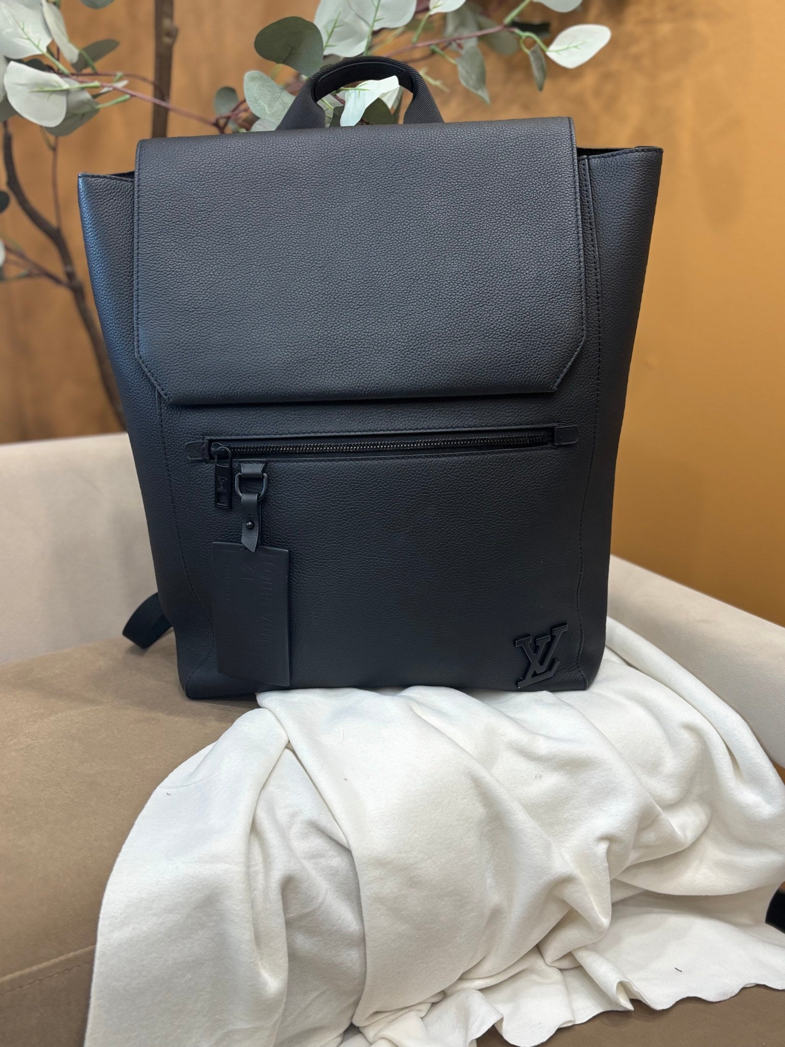 Louis Vuitton Black Leather Fast Line Backpack