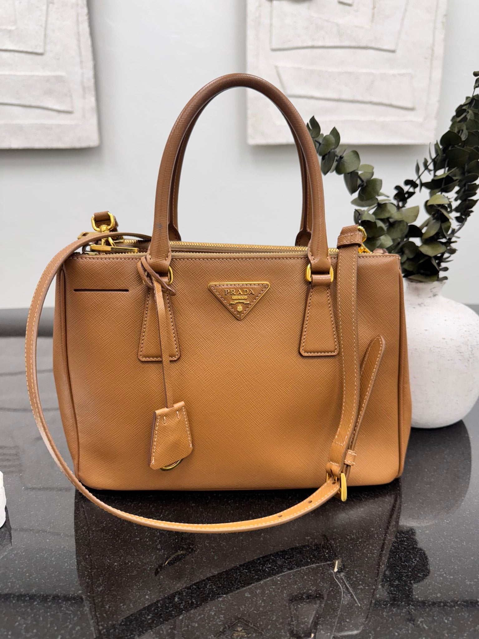 Prada Brown Saffiano Leather Women's Galleria Bag