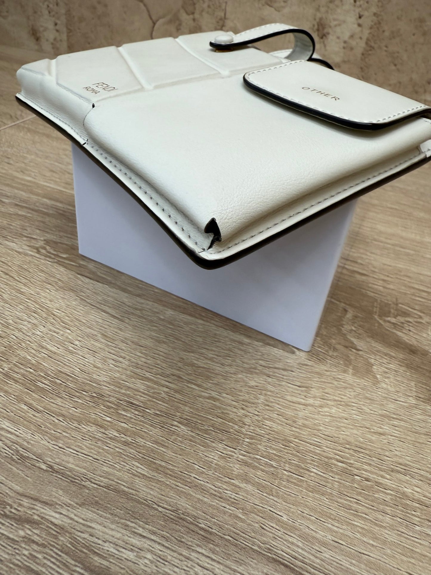 Fendi Ivory Leather Bustine Century Crossbody