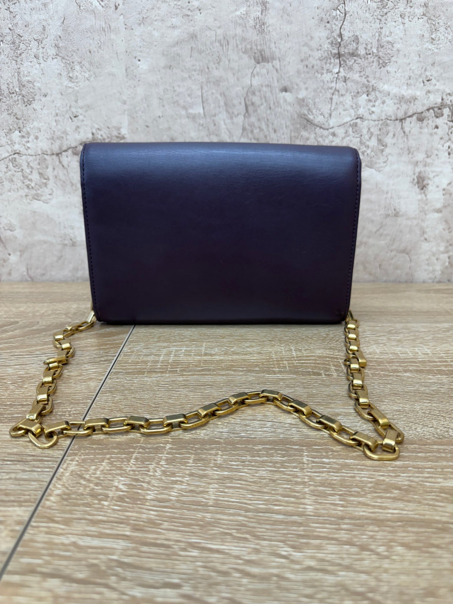 Louis Vuitton Purple Leather Chain Louise GM Clutch Bag