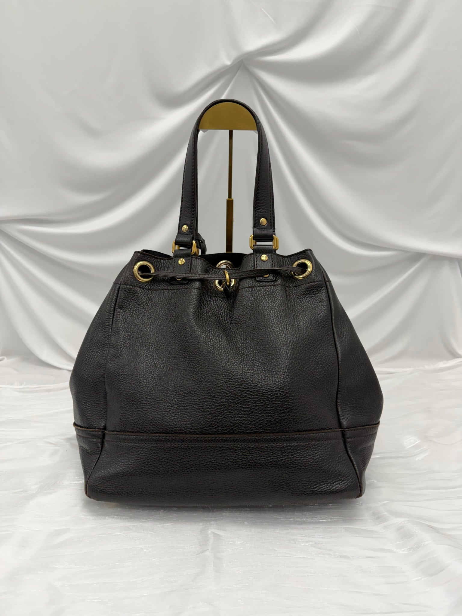 Saint Laurent YSL Brown Leather Hobo Bag