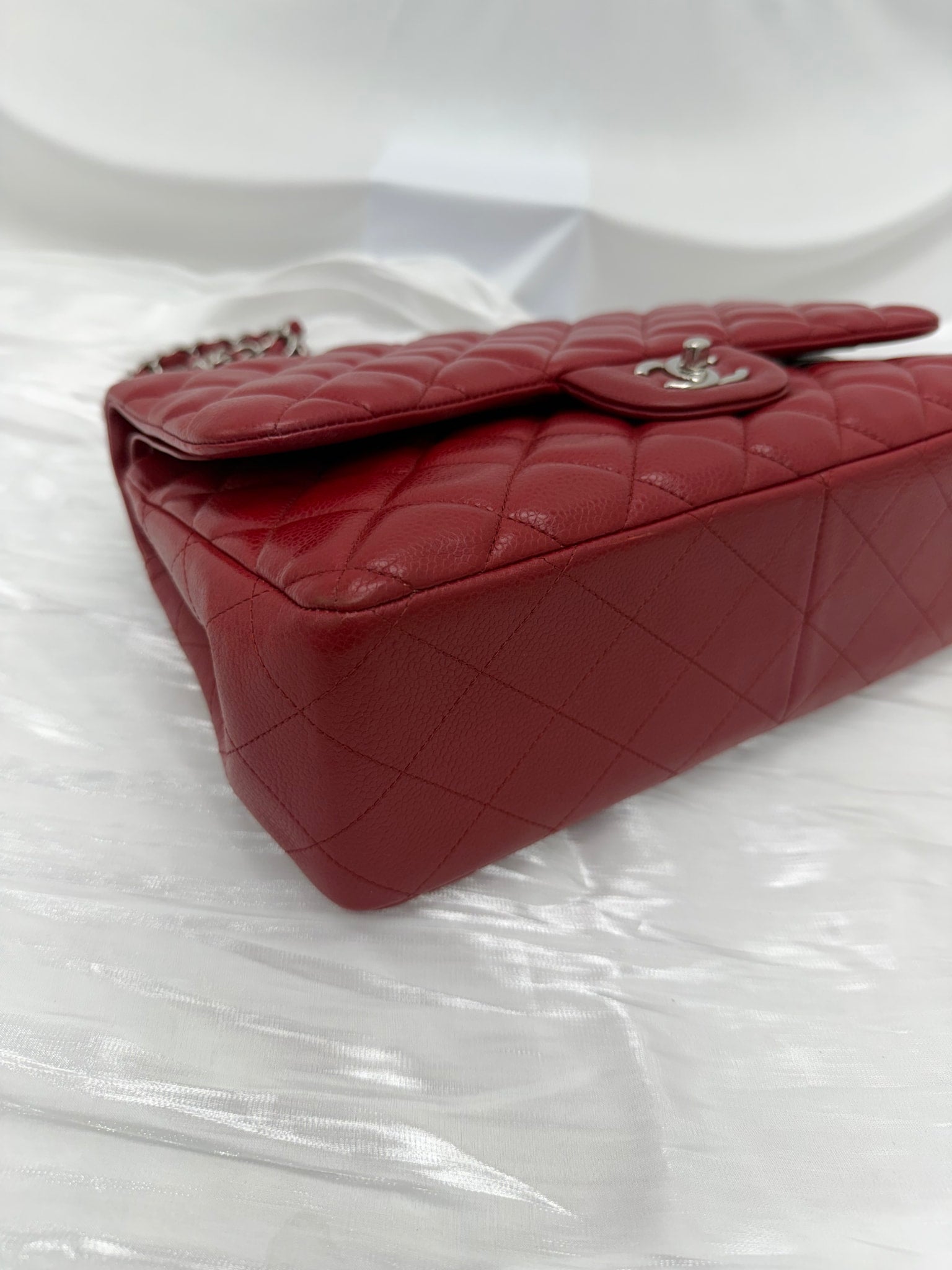 Chanel Red Caviar Jumbo Double Flap Bag
