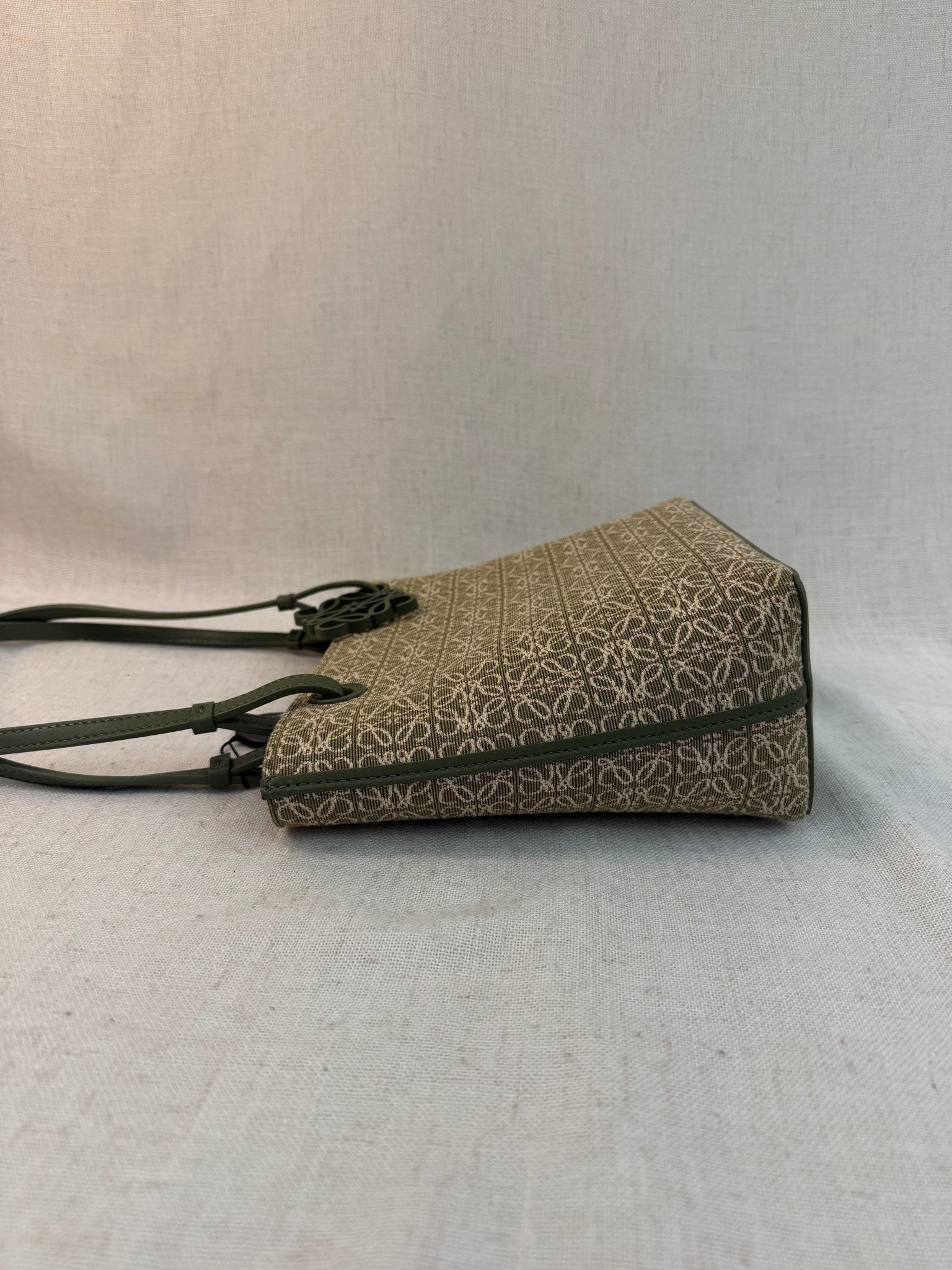 Loewe Green Canvas Square Jacquard Tote Bag