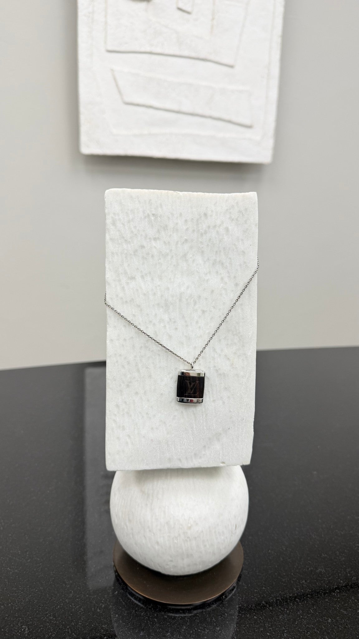Louis Vuitton Wood And Silver Pandantif Bois Necklace