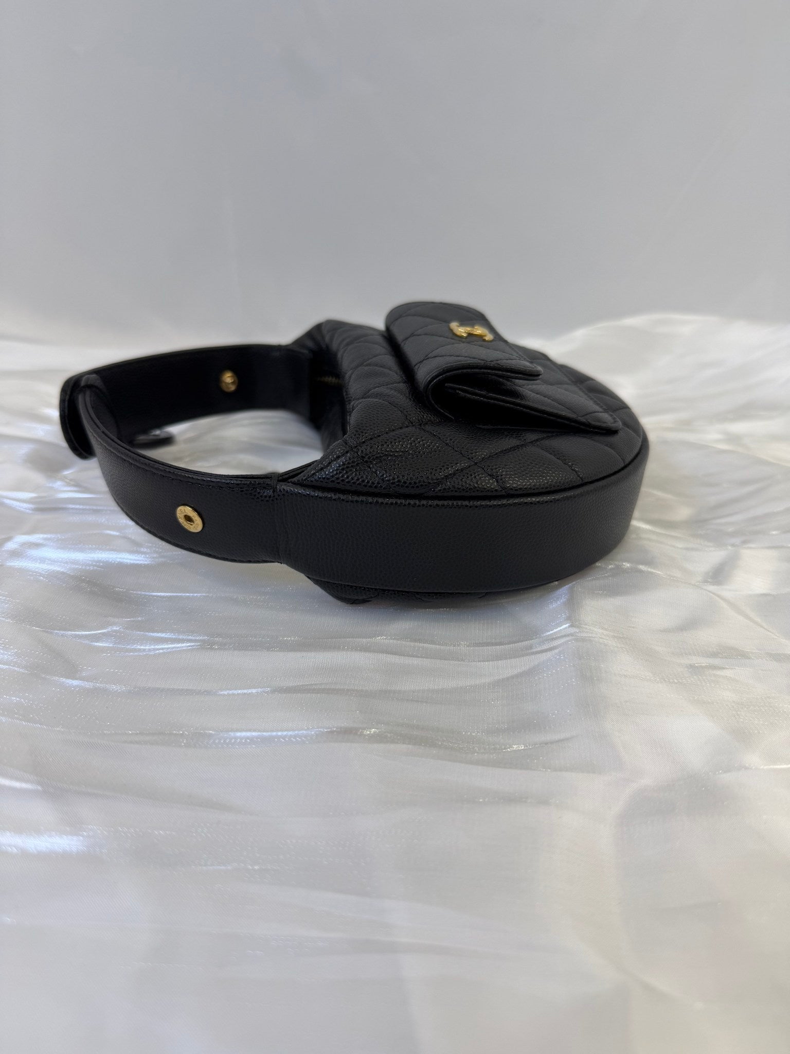 Chanel Black Caviar Leather Polly Pocket Bag