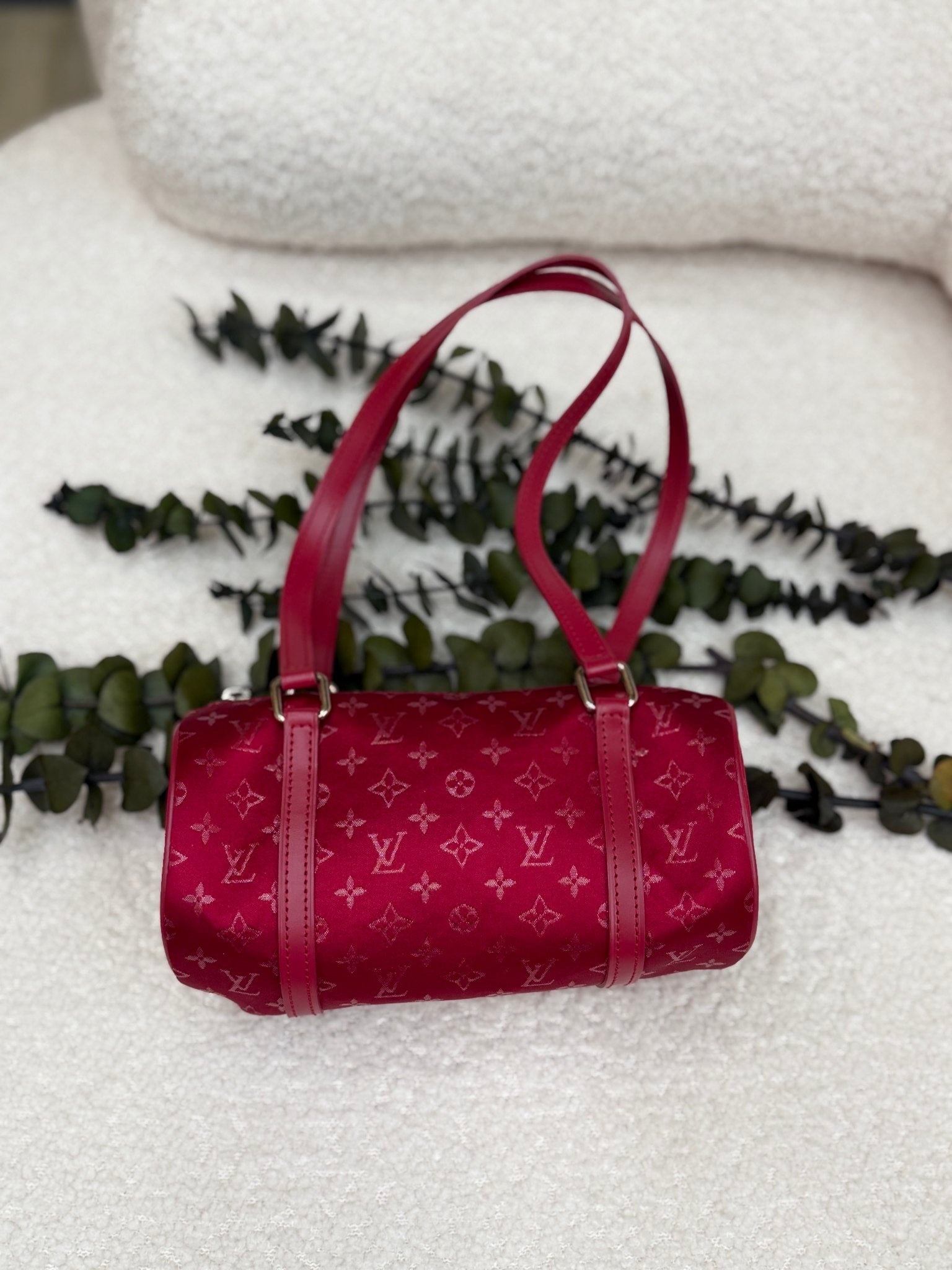 Louis Vuitton Red Satin Mini Papillon Bag