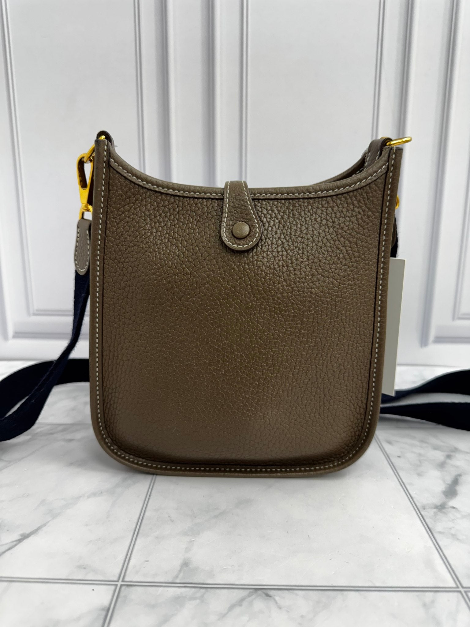 Hermes Etoupe Taurillon Clemence Leather Evelyne 16 Amazone Bag TPM