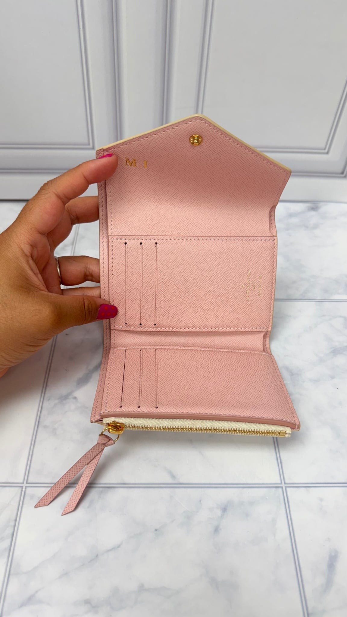 Louis Vuitton Damier Azur Pink Victorine Wallet