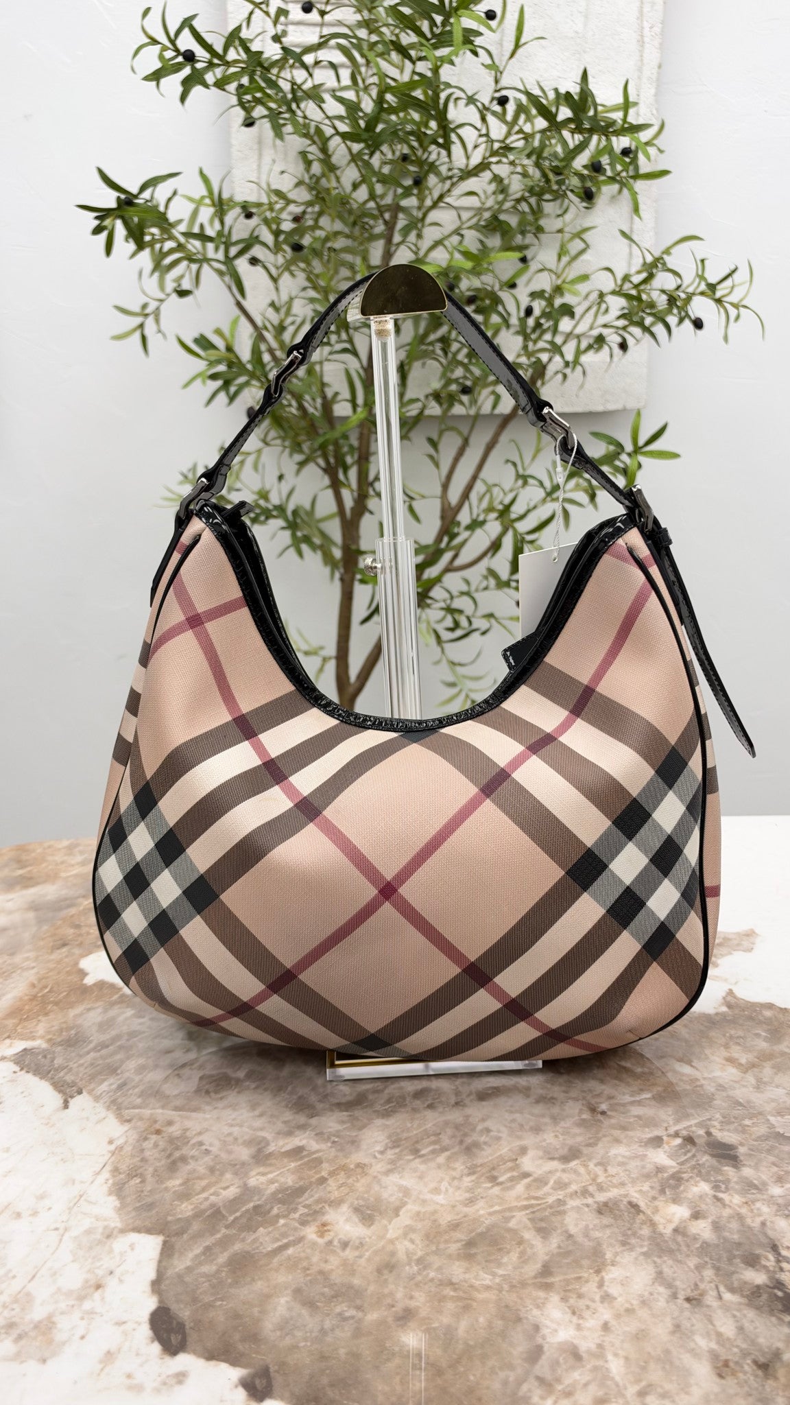 Burberry Beige Coated Canvas Supernova Shoulder Bag