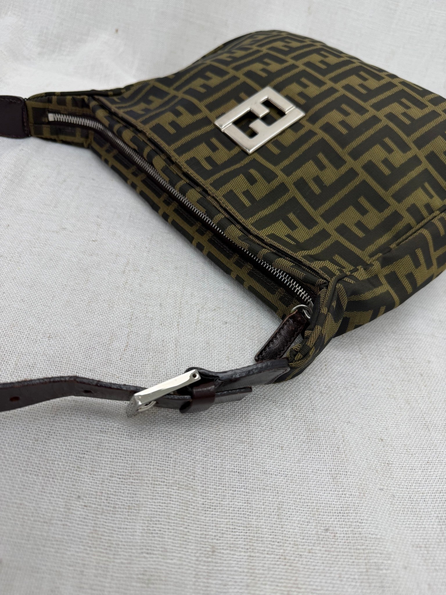 Fendi Zucca Canvas FF Shoulder Bag