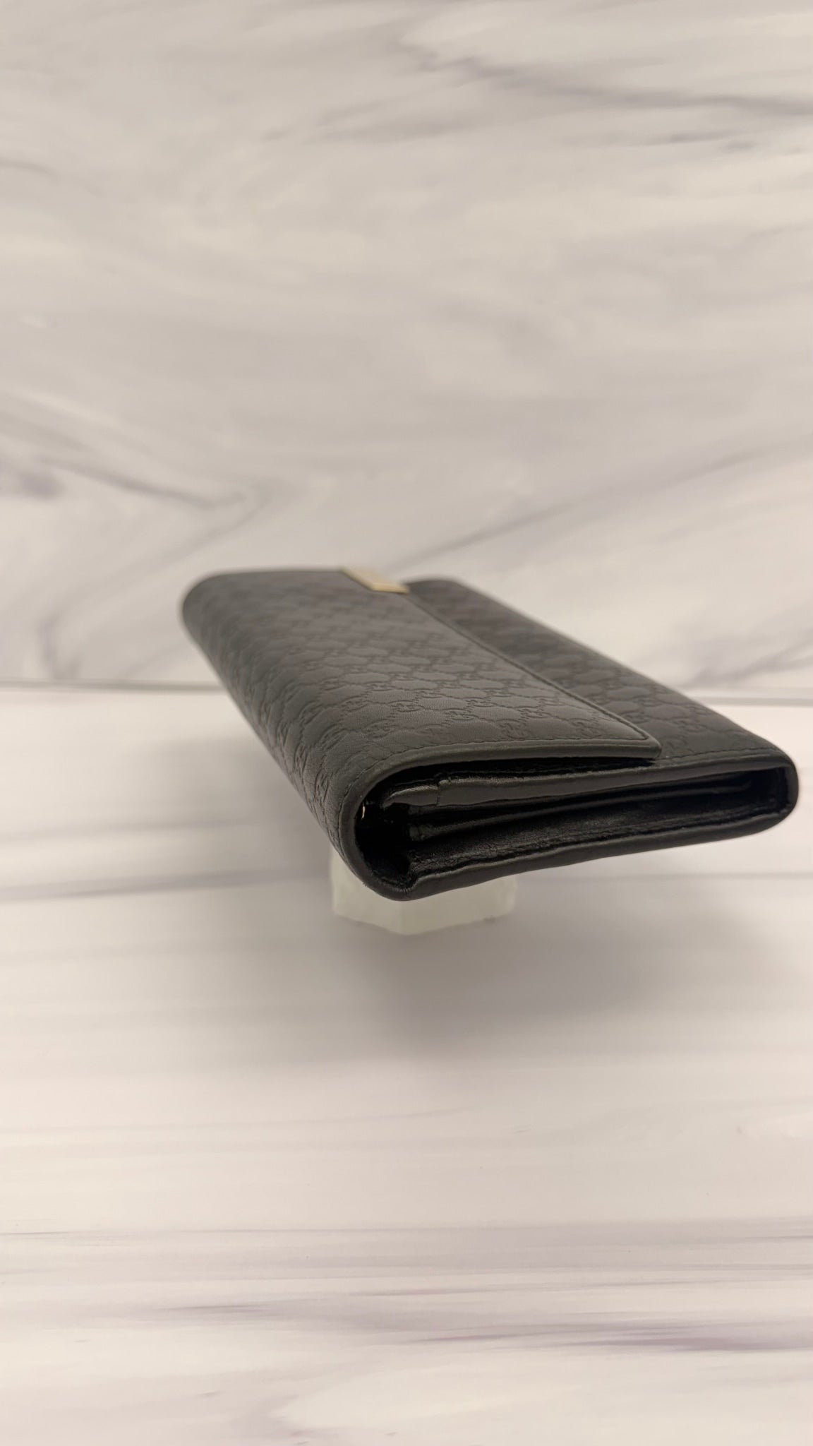 Gucci Black Guccissima Leather Long Wallet
