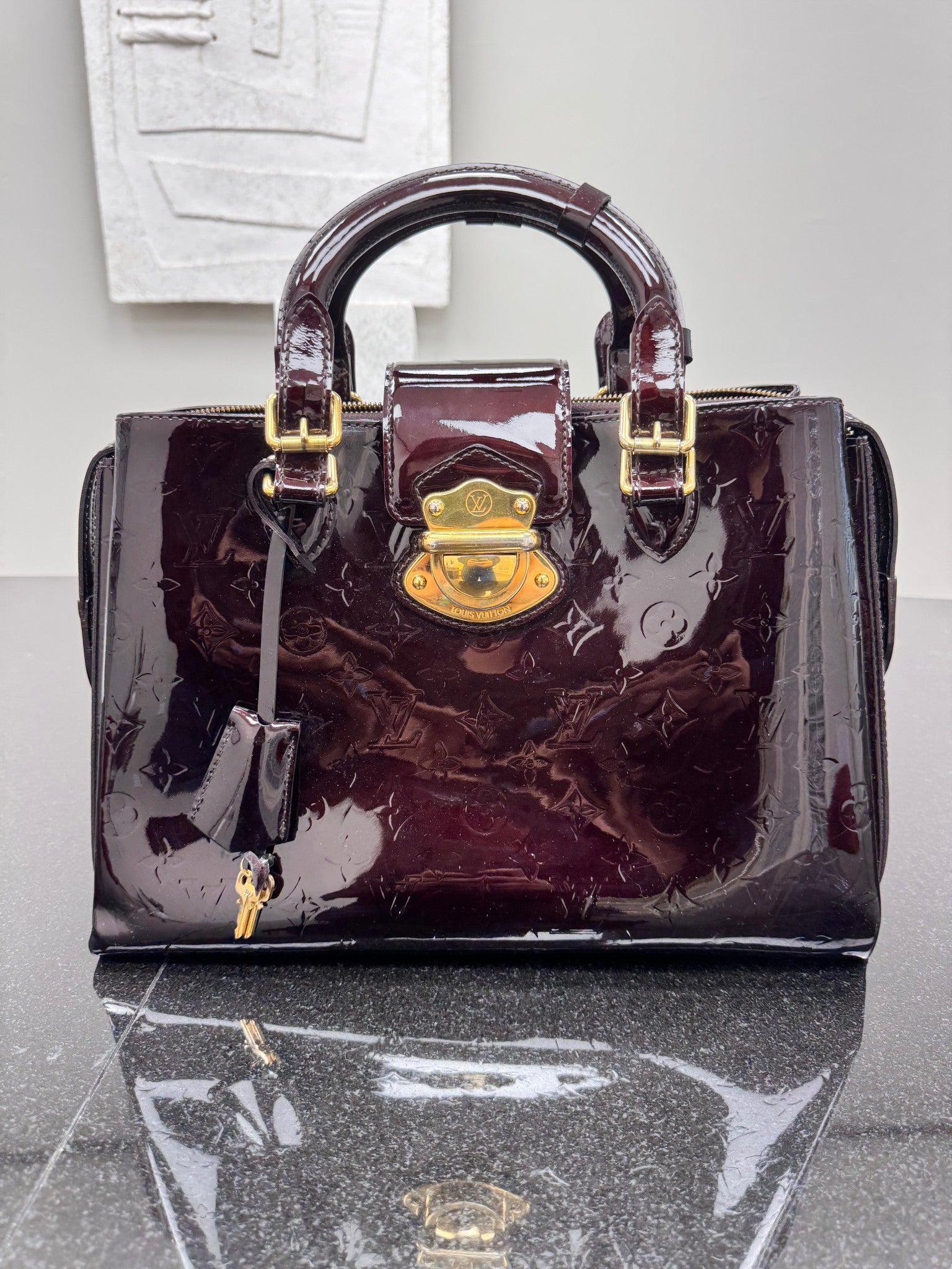 Louis Vuitton Burgundy Vernis Melrose Avenue Bag GM