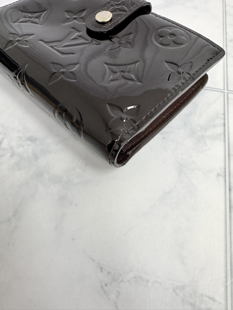 Louis Vuitton Amarante Vernis Monogram Compact Wallet