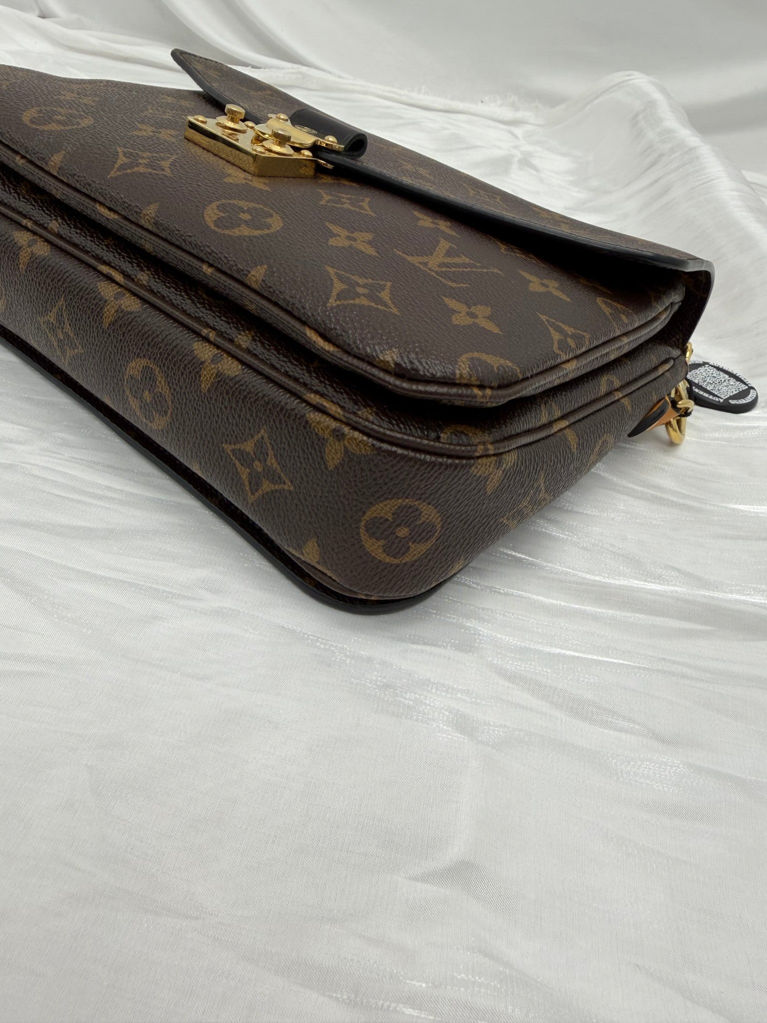 LIKE NEW- Louis Vuitton Monogram Braided Coquelicot Handle Pochette Metis Bag