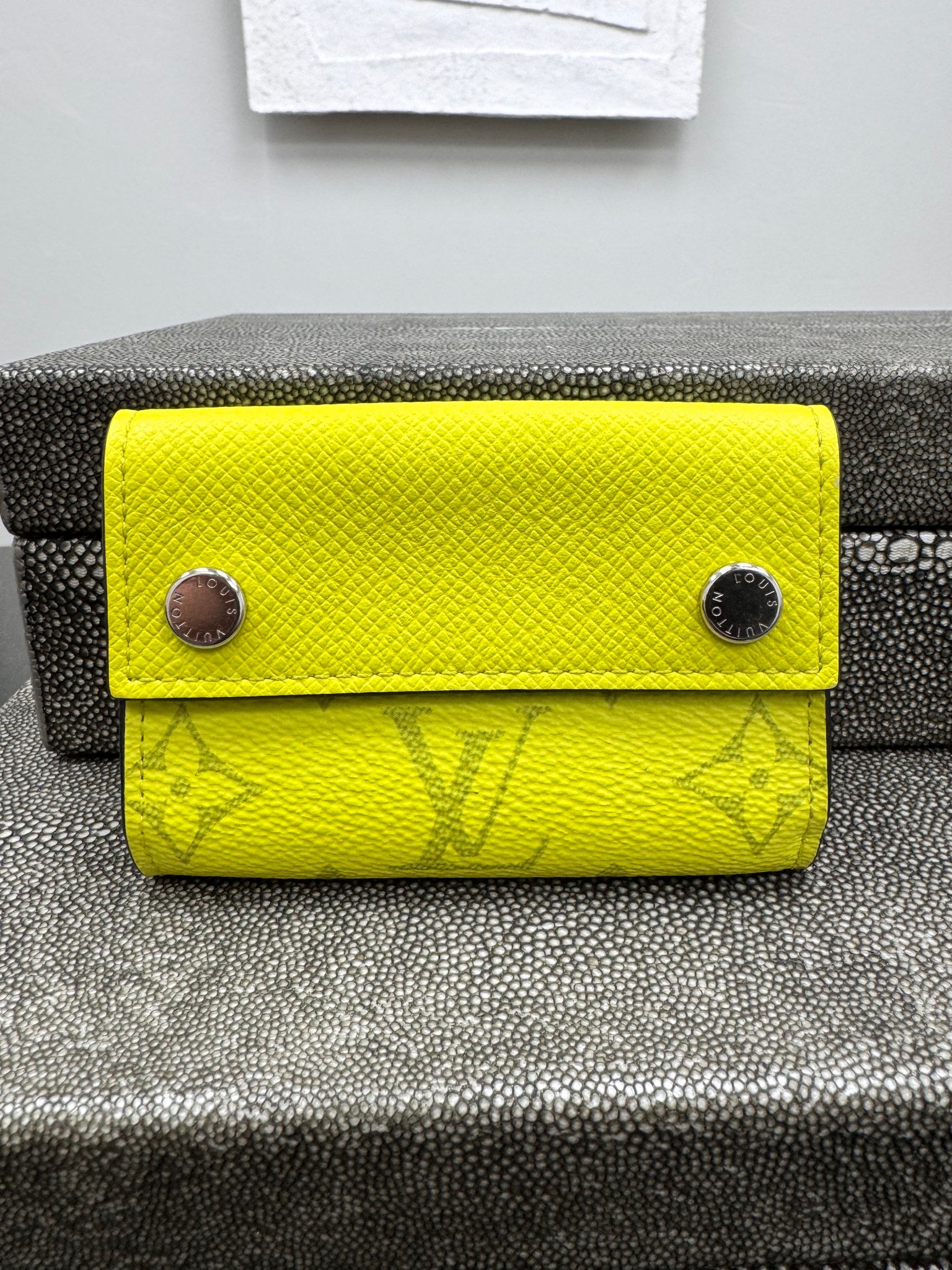 Louis Vuitton Yellow Monogram Taigarama Discovery Compact Wallet